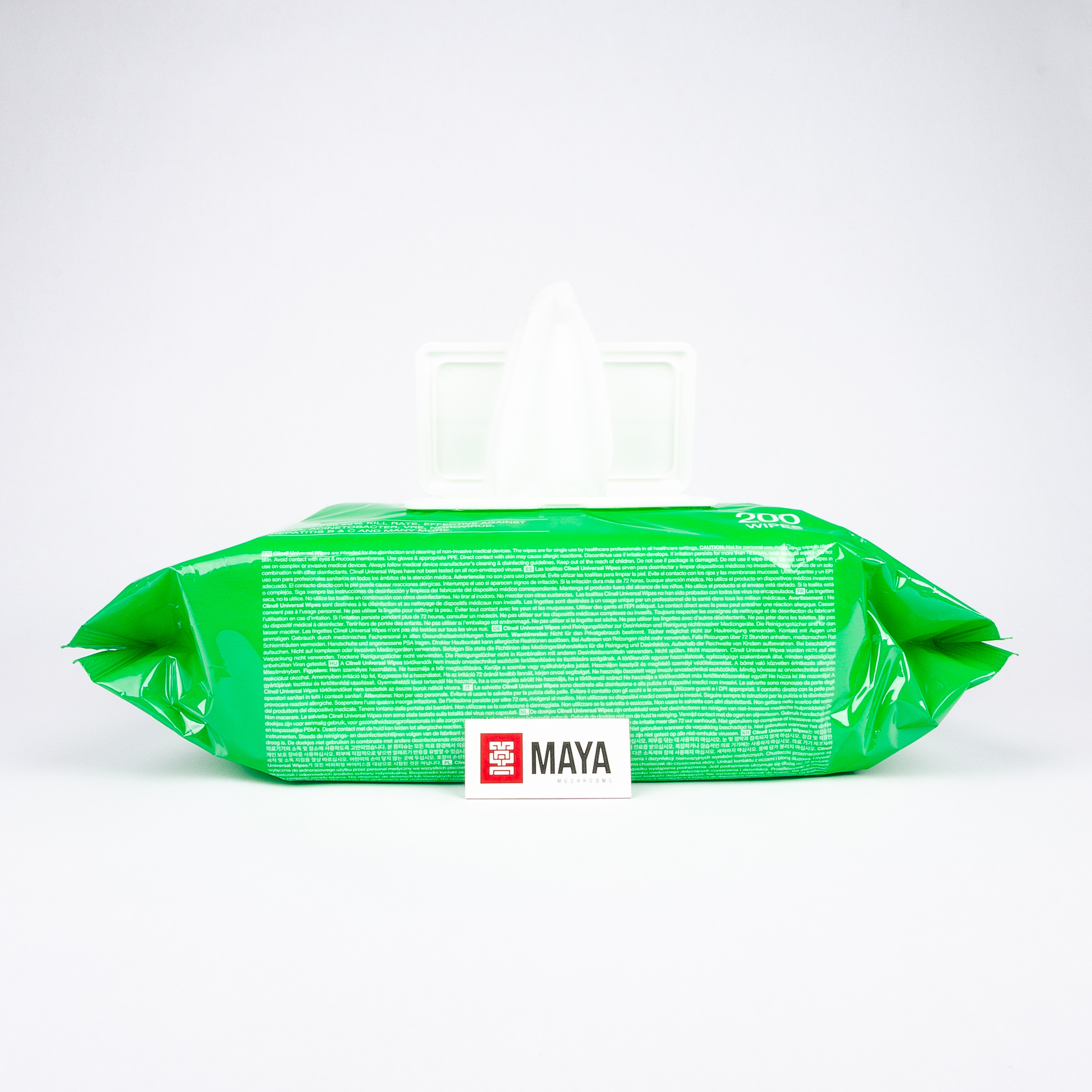 Clinell Universal Wipes, 200 quantity. Open, rear Side View 2