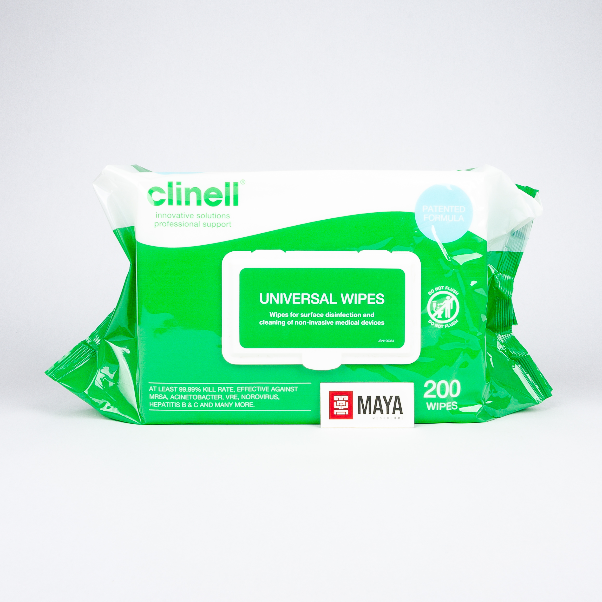 Clinell Universal Wipes, 200 quantity. Top View