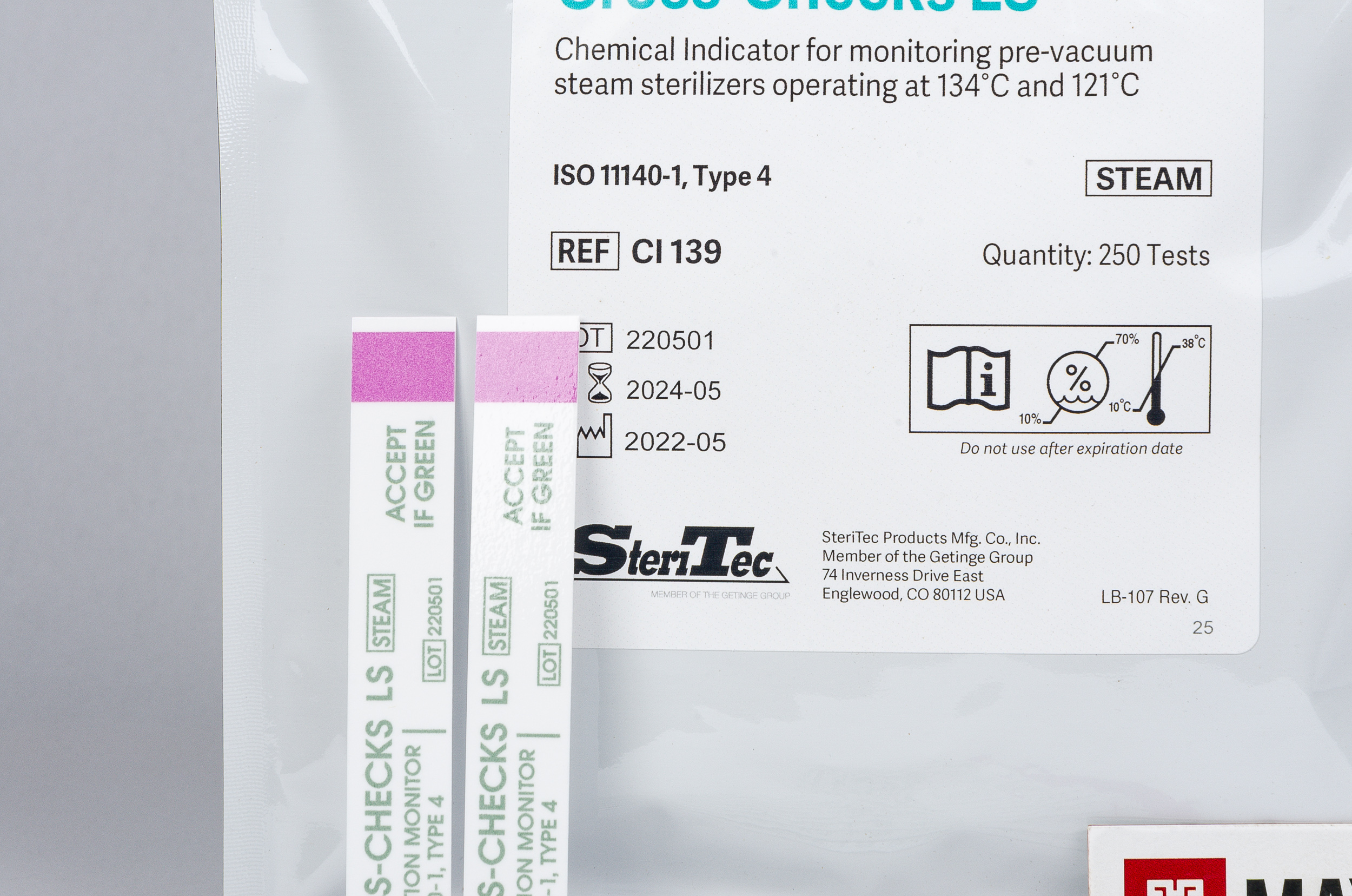 Cross-Checks LS Steam Sterilisation Indicator Test Strips Closeups