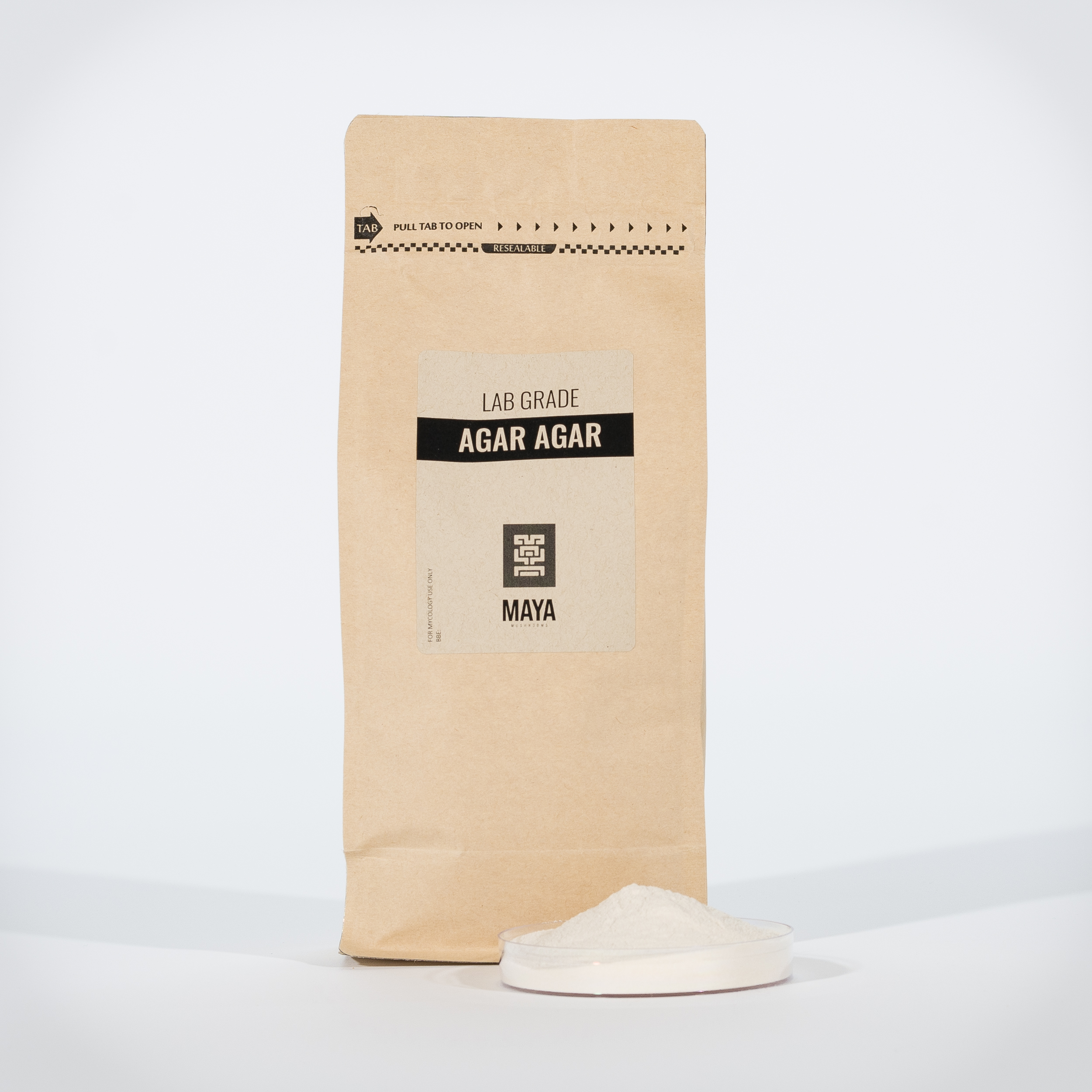 Lab Grade Agar Agar in Medium Pouch - Front