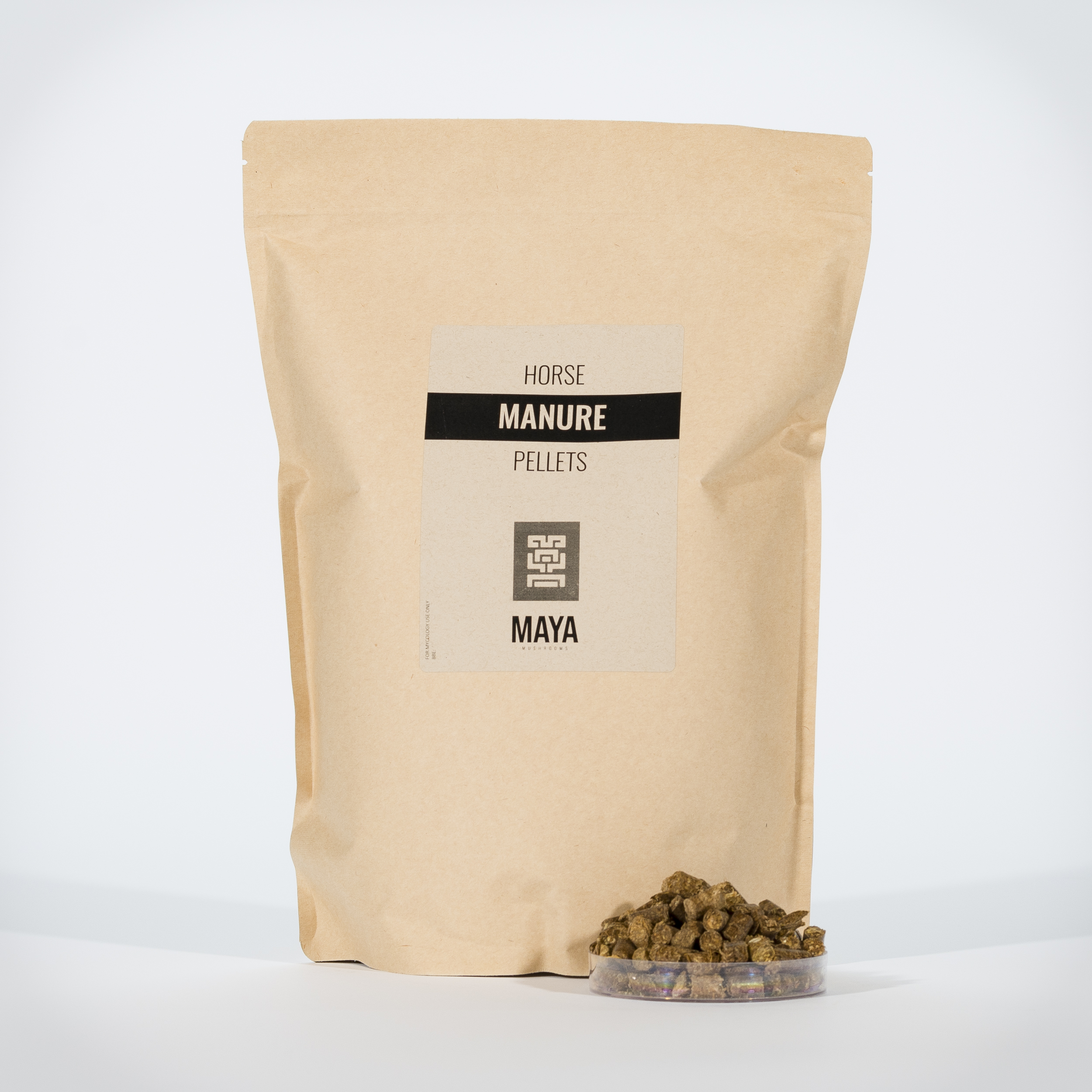 Horse Manure Pellets in Pouch - Front